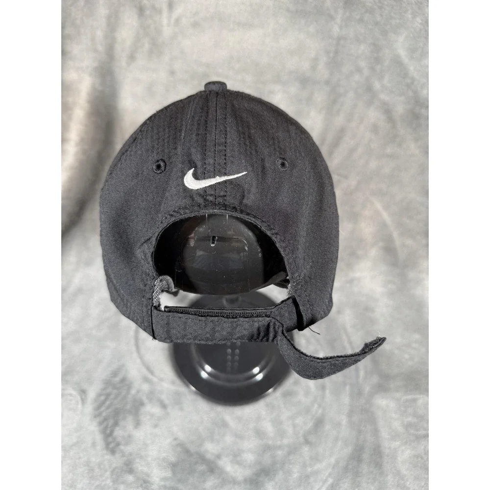 Nike Golf Hat Cap Strap Back One Size Black Konami Mesh Breathable Mens